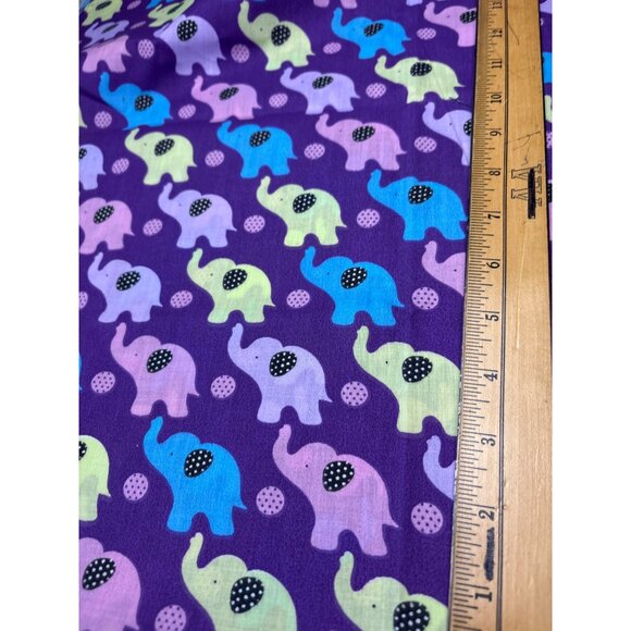 Purple Cotton Fabric Colorful Polka Dot Elephants Dots 21" x 44" Craft Sewing Ma - Picture 2 of 10